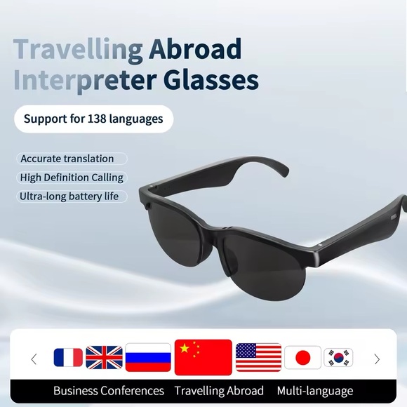AI Intelligent Translation Glasses Wireless Bluetooth Glasses - Picture 1 of 10
